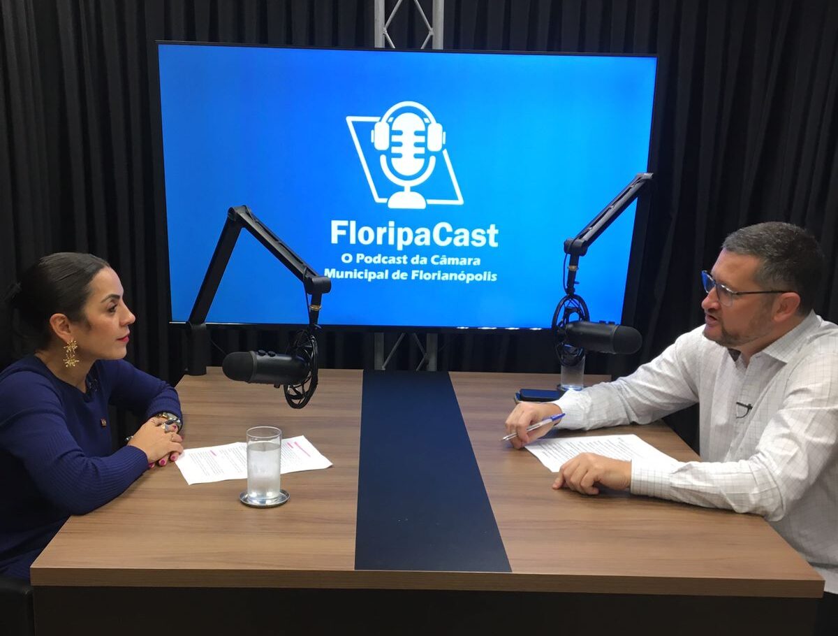 Delegada Michele Alves e Fábio Nocetti, do podcast Floripa Cast