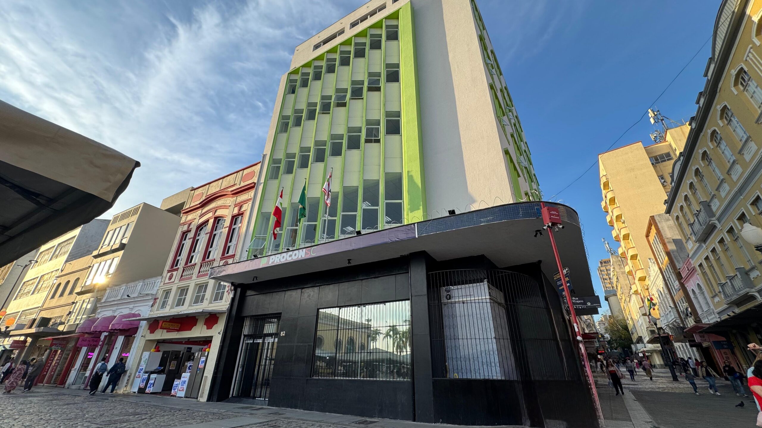 Faixada do Procon SC no centro de Florianópolis