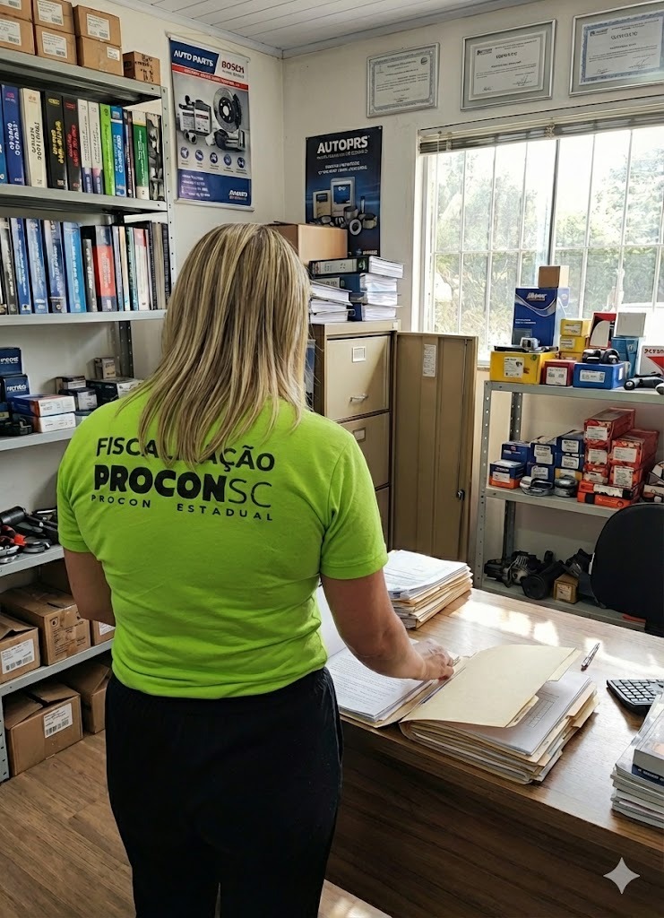 PROCON/SC integra operação contra venda de peças automotivas ilegais que termina com preso em flagrante